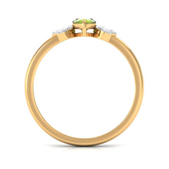 1 CT Marquise Cut Peridot Promise Ring with Diamond Stones