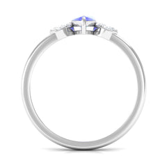 1 CT Marquise Cut Tanzanite and Diamond Promise Ring