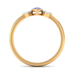 1 CT Marquise Cut Tanzanite and Diamond Promise Ring