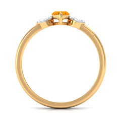 3/4 Ct Marquise Fire Opal and Diamond Engagement Ring