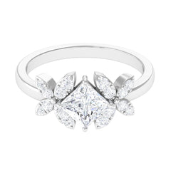 Zircon Floral Inspired Engagement Ring