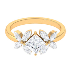 Zircon Floral Inspired Engagement Ring