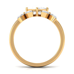 Zircon Floral Inspired Engagement Ring