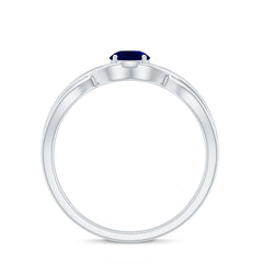1 CT Simple Blue Sapphire Solitaire Infinity Ring