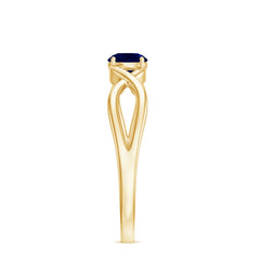 1 CT Simple Blue Sapphire Solitaire Infinity Ring