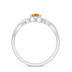Certified Real Citrine Infinity Promise Ring with