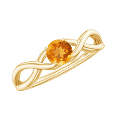 Certified Real Citrine Infinity Promise Ring with