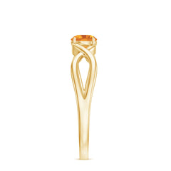 Certified Real Citrine Infinity Promise Ring with