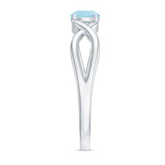 Solitaire Aquamarine Infinity Promise Ring