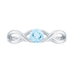 Solitaire Aquamarine Infinity Promise Ring