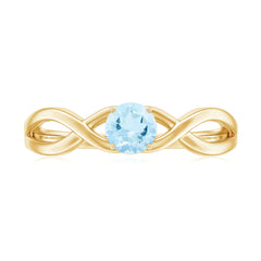 Solitaire Aquamarine Infinity Promise Ring