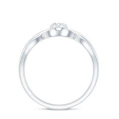 Round Moissanite Solitaire Promise Ring with Infinity Band
