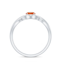 0.25 CT Solitaire Fire Opal Crossover Engagement Ring