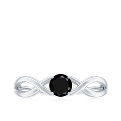 Solitaire Black Onyx Infinity Promise Ring for Women
