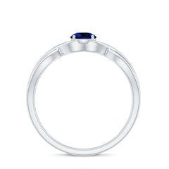 Certified 0.6 Carat Lab Grown Blue Sapphire Infinity Promise Ring
