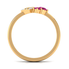 Pink Tourmaline Art Deco Engagement Ring with Diamond