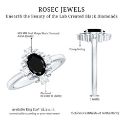 Created Black Diamond Cocktail Engagement Ring