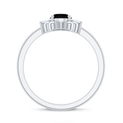Created Black Diamond Cocktail Engagement Ring