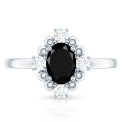Created Black Diamond Cocktail Engagement Ring