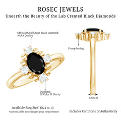 Created Black Diamond Cocktail Engagement Ring