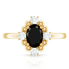 Created Black Diamond Cocktail Engagement Ring