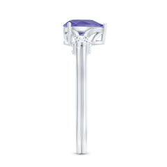 Natural Pear Shape Tanzanite Diamond Engagement Ring with Split Shank