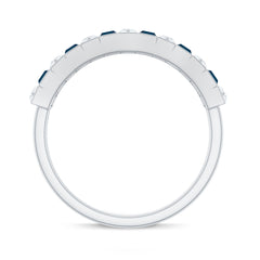 Baguette London Blue Topaz Eternity Anniversary Band with Diamond