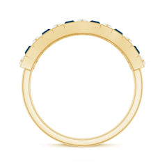 Baguette London Blue Topaz Eternity Anniversary Band with Diamond