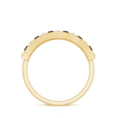 Classic Garnet Baguette Eternity Wedding Band with Diamond