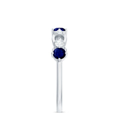3/4 CT Blue Sapphire and Diamond Minimal Eternity Ring