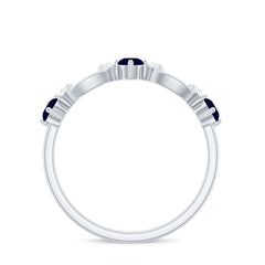 3/4 CT Blue Sapphire and Diamond Minimal Eternity Ring