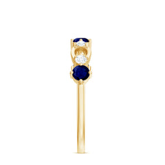 3/4 CT Blue Sapphire and Diamond Minimal Eternity Ring