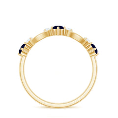 3/4 CT Blue Sapphire and Diamond Minimal Eternity Ring