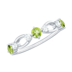 Minimal Peridot Promise Ring with Diamond