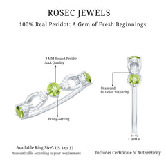 Minimal Peridot Promise Ring with Diamond