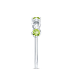 Minimal Peridot Promise Ring with Diamond