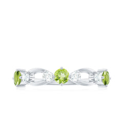 Minimal Peridot Promise Ring with Diamond