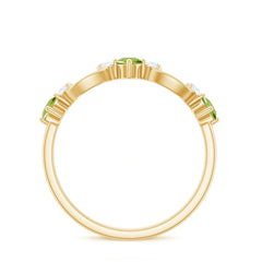 Minimal Peridot Promise Ring with Diamond