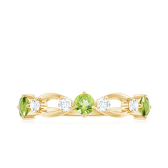 Minimal Peridot Promise Ring with Diamond