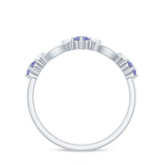 Natural Tanzanite Diamond Ring for Promise