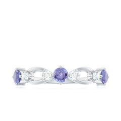 Natural Tanzanite Diamond Ring for Promise