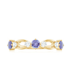 Natural Tanzanite Diamond Ring for Promise
