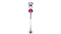 Pink Tourmaline and Diamond Minimal Eternity Anniversary Band Ring