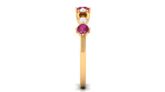 Pink Tourmaline and Diamond Minimal Eternity Anniversary Band Ring