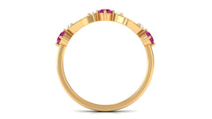Pink Tourmaline and Diamond Minimal Eternity Anniversary Band Ring