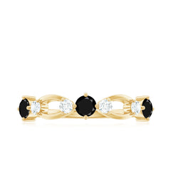 Certified Real Black Spinel Diamond Promise Ring for Her