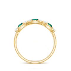 Certified Lab Grown Emerald Diamond Half Eternity Anniversary Ring