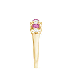 Pink Tourmaline and Diamond Wedding Anniversary Band Ring