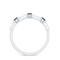Bezel Set London Blue Topaz Half Eternity Band with Diamond