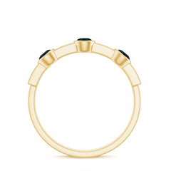 Bezel Set London Blue Topaz Half Eternity Band with Diamond